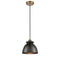 Adirondack Mini Pendant shown in the Brushed Brass finish with a Matte Black shade