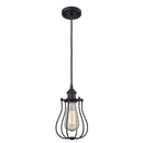 Barrington Mini Pendant shown in the Matte Black finish with a Matte Black shade