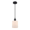 Cobbleskill Mini Pendant shown in the Matte Black finish with a Matte White shade