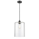 Cobbleskill Mini Pendant shown in the Matte Black finish with a Clear shade