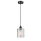 Cobbleskill Mini Pendant shown in the Matte Black finish with a Clear shade