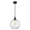 Athens Mini Pendant shown in the Matte Black finish with a Clear shade