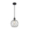 Farmhouse Rope Mini Pendant shown in the Matte Black finish with a Clear Glass with White Rope shade