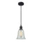 Hanover Mini Pendant shown in the Matte Black finish with a Mouchette shade