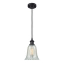 Hanover Mini Pendant shown in the Matte Black finish with a Mouchette shade