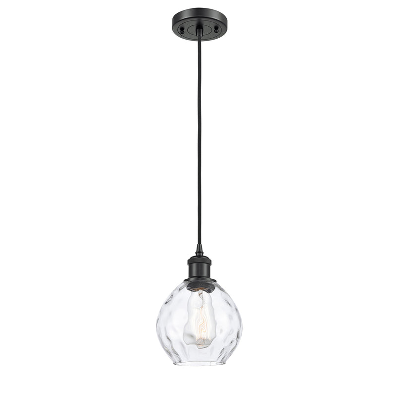 Waverly Mini Pendant shown in the Matte Black finish with a Clear shade