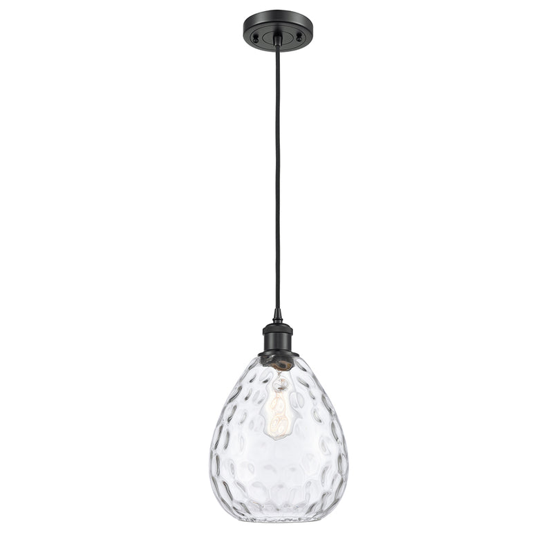 Waverly Mini Pendant shown in the Matte Black finish with a Clear shade