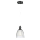 Castile Mini Pendant shown in the Matte Black finish with a Clear shade