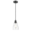 Ellery Mini Pendant shown in the Matte Black finish with a Seedy shade