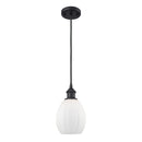 Eaton Mini Pendant shown in the Matte Black finish with a Matte White shade