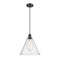 Ballston Cone Mini Pendant shown in the Matte Black finish with a Seedy shade