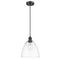 Ballston Dome Mini Pendant shown in the Matte Black finish with a Clear shade