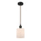 Cobbleskill Mini Pendant shown in the Oil Rubbed Bronze finish with a Matte White shade