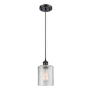 Cobbleskill Mini Pendant shown in the Oil Rubbed Bronze finish with a Clear shade