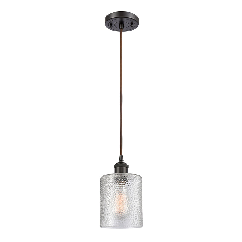 Cobbleskill Mini Pendant shown in the Oil Rubbed Bronze finish with a Clear shade