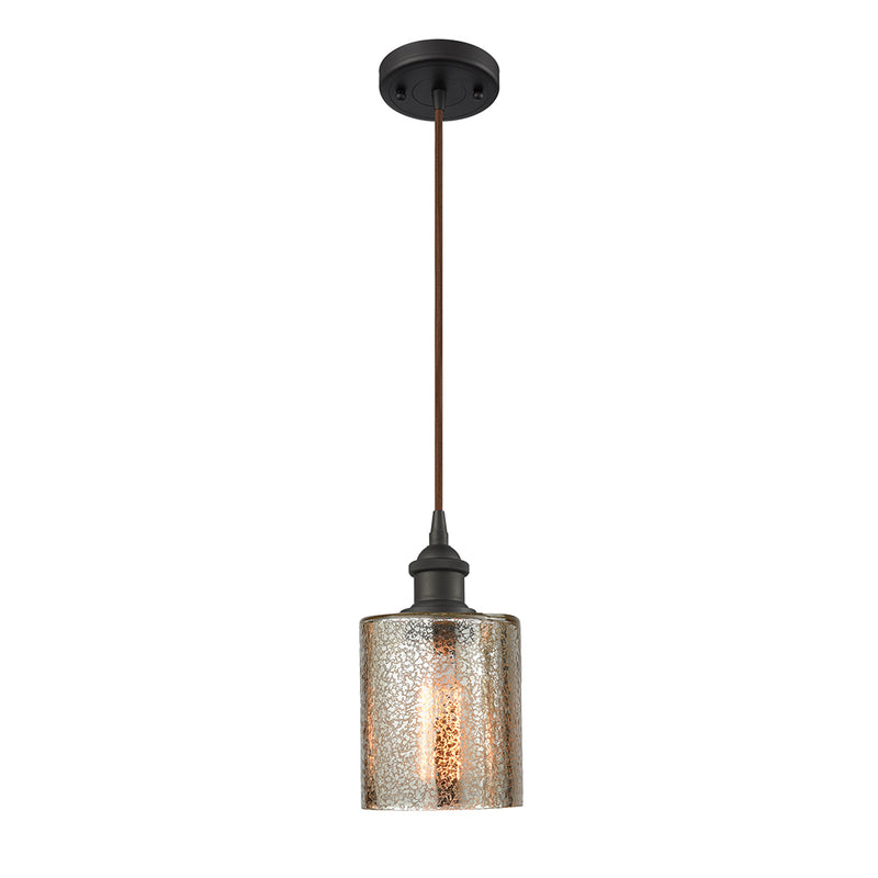 Cobbleskill Mini Pendant shown in the Oil Rubbed Bronze finish with a Mercury shade