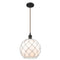 Farmhouse Rope Mini Pendant shown in the Oil Rubbed Bronze finish with a White Glass with White Rope shade