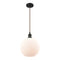 Athens Mini Pendant shown in the Oil Rubbed Bronze finish with a Matte White shade