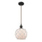 Farmhouse Rope Mini Pendant shown in the Oil Rubbed Bronze finish with a White Glass with White Rope shade