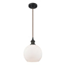 Athens Mini Pendant shown in the Oil Rubbed Bronze finish with a Matte White shade