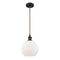 Athens Mini Pendant shown in the Oil Rubbed Bronze finish with a Matte White shade