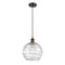 Deco Swirl Mini Pendant shown in the Oil Rubbed Bronze finish with a Clear shade