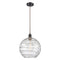 Deco Swirl Mini Pendant shown in the Oil Rubbed Bronze finish with a Clear shade