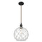 Farmhouse Rope Mini Pendant shown in the Oil Rubbed Bronze finish with a Clear Glass with White Rope shade