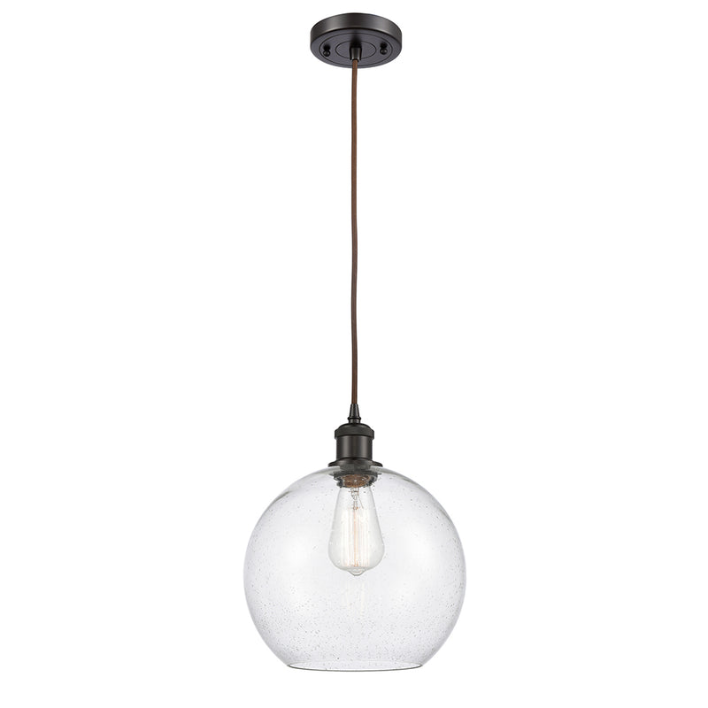 Athens Mini Pendant shown in the Oil Rubbed Bronze finish with a Seedy shade