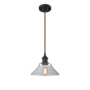 Orwell Mini Pendant shown in the Oil Rubbed Bronze finish with a Clear shade