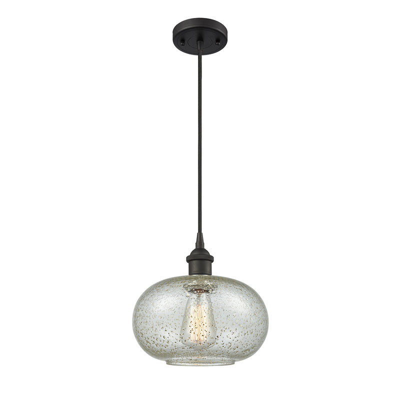 Gorham Mini Pendant shown in the Oil Rubbed Bronze finish with a Mica shade