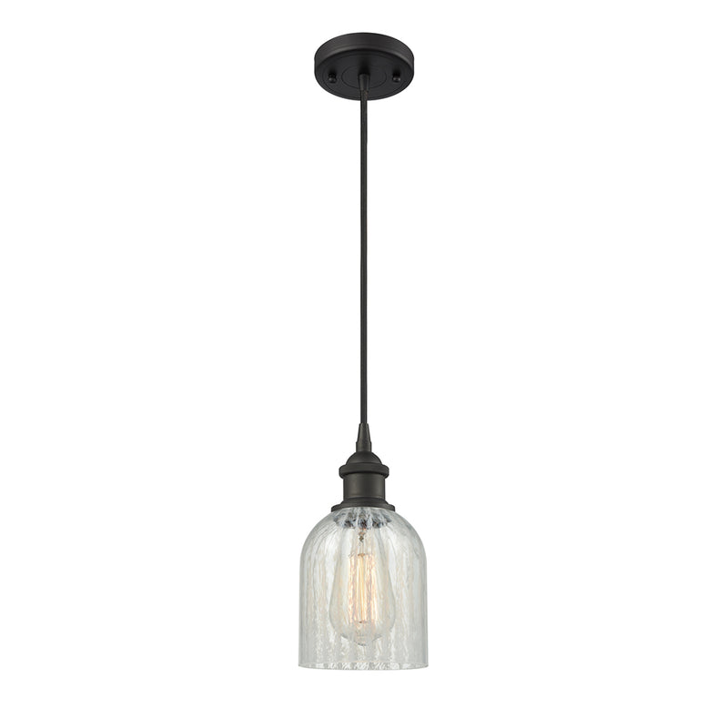 Caledonia Mini Pendant shown in the Oil Rubbed Bronze finish with a Mouchette shade