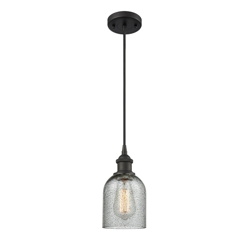 Caledonia Mini Pendant shown in the Oil Rubbed Bronze finish with a Charcoal shade