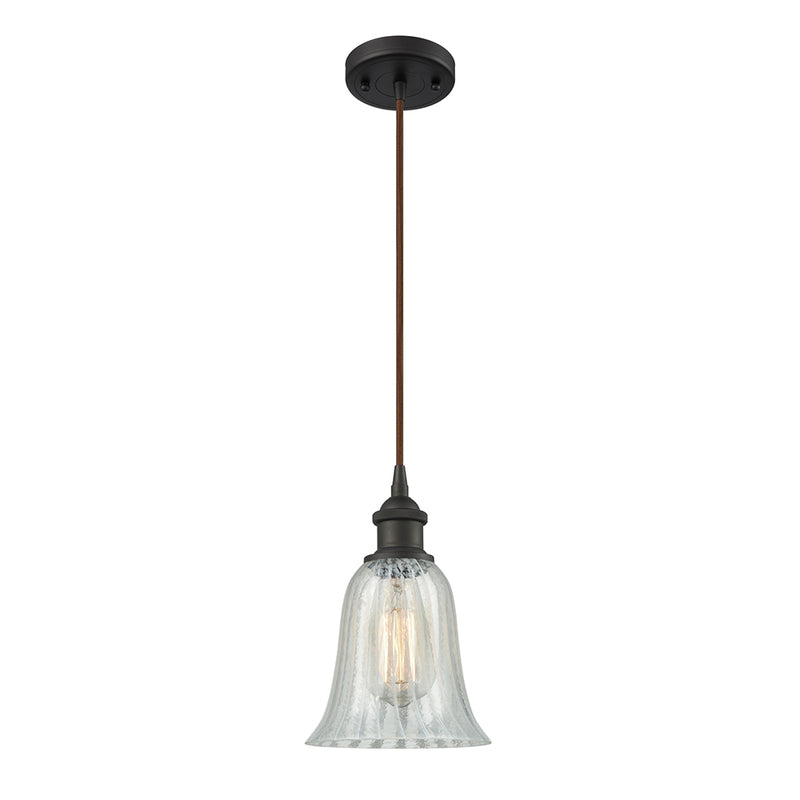 Hanover Mini Pendant shown in the Oil Rubbed Bronze finish with a Mouchette shade