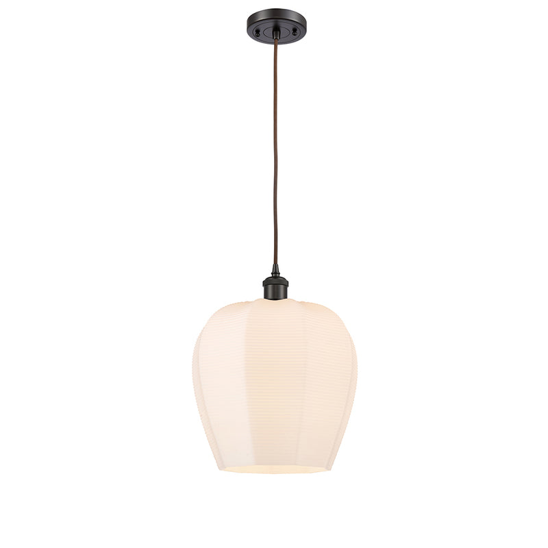 Norfolk Mini Pendant shown in the Oil Rubbed Bronze finish with a Matte White shade