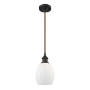 Eaton Mini Pendant shown in the Oil Rubbed Bronze finish with a Matte White shade