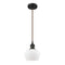 Fenton Mini Pendant shown in the Oil Rubbed Bronze finish with a Matte White shade