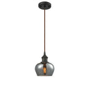 Fenton Mini Pendant shown in the Oil Rubbed Bronze finish with a Plated Smoke shade