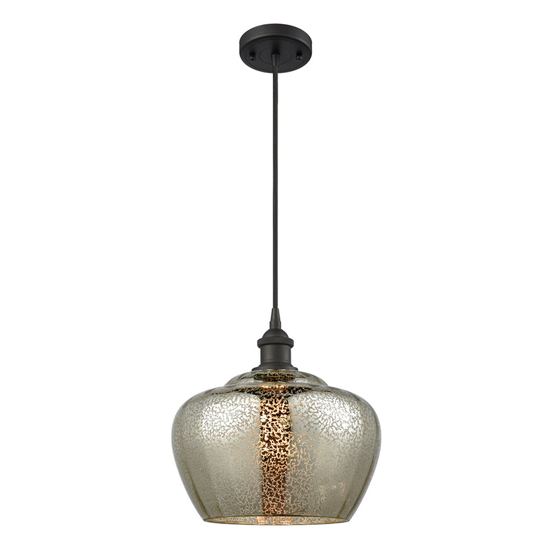 Fenton Mini Pendant shown in the Oil Rubbed Bronze finish with a Mercury shade