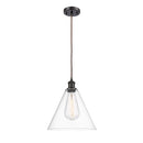 Ballston Cone Mini Pendant shown in the Oil Rubbed Bronze finish with a Clear shade