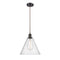 Ballston Cone Mini Pendant shown in the Oil Rubbed Bronze finish with a Seedy shade