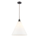 Ballston Cone Pendant shown in the Oil Rubbed Bronze finish with a Matte White shade