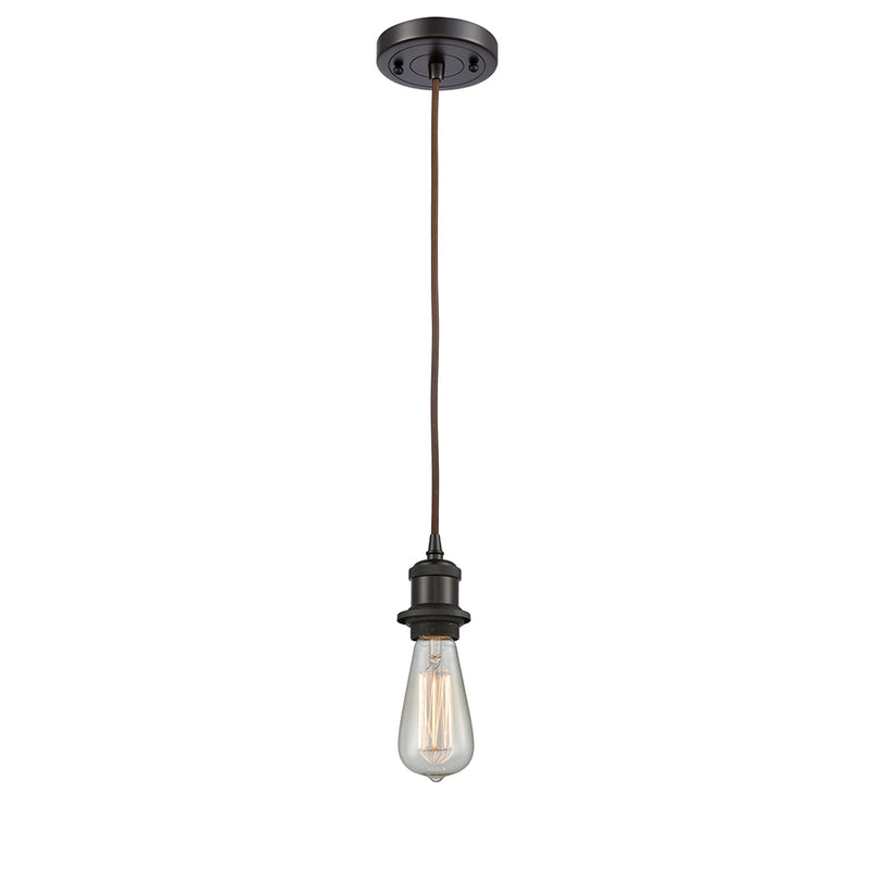 Bare Bulb Mini Pendant shown in the Oil Rubbed Bronze finish