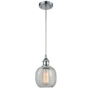 Belfast Mini Pendant shown in the Polished Chrome finish with a Clear Crackle shade