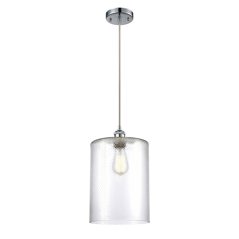 Cobbleskill Mini Pendant shown in the Polished Chrome finish with a Clear shade