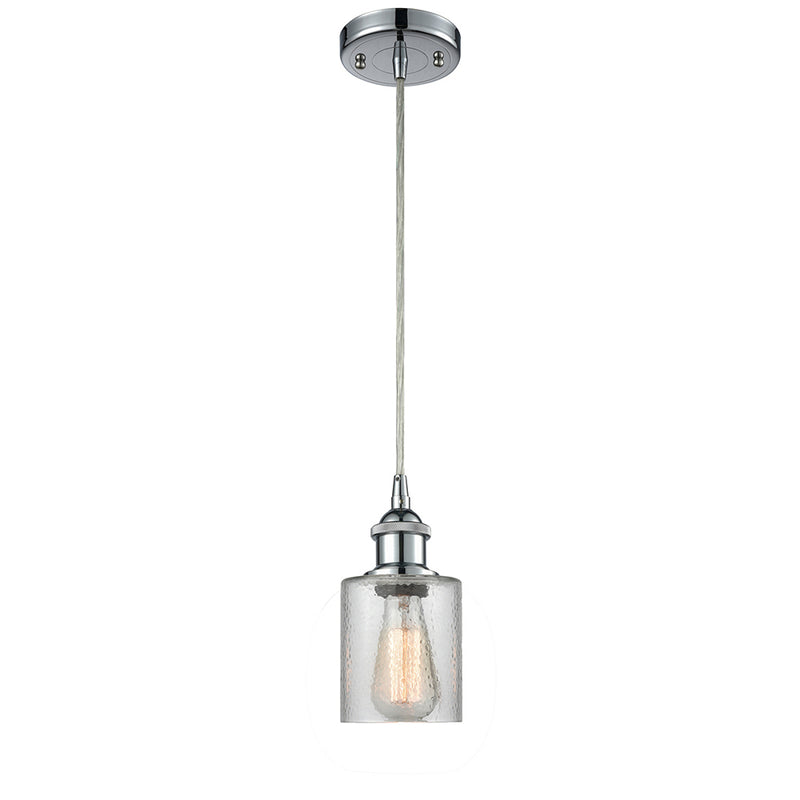 Cobbleskill Mini Pendant shown in the Polished Chrome finish with a Clear shade