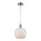 Farmhouse Rope Mini Pendant shown in the Polished Chrome finish with a White Glass with White Rope shade