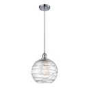 Deco Swirl Mini Pendant shown in the Polished Chrome finish with a Clear shade