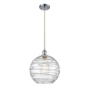 Deco Swirl Mini Pendant shown in the Polished Chrome finish with a Clear shade