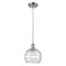 Deco Swirl Mini Pendant shown in the Polished Chrome finish with a Clear shade